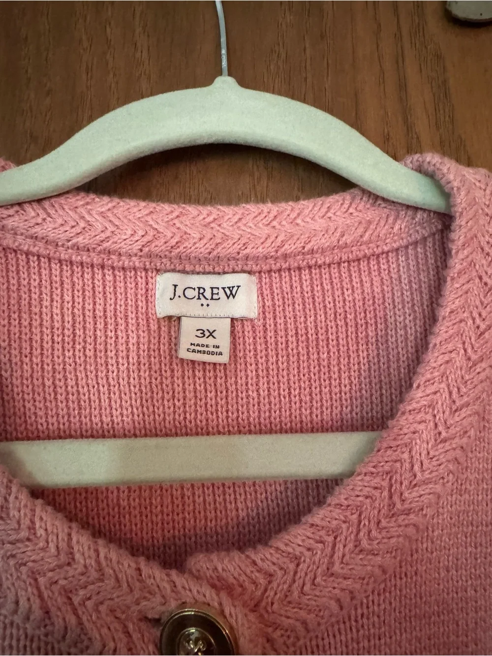 J. Crew Rose Pink Button-Front Knit Cardigan